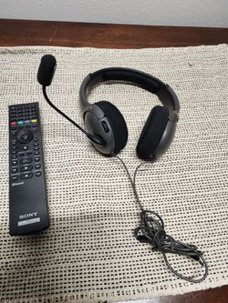 Sony PlayStation remote and headphones