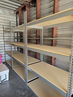 4 Tier Shelving 48 in W x 24 in D American Made Used Heavy Duty Steel Boltless Storage Rack Delivery Available
