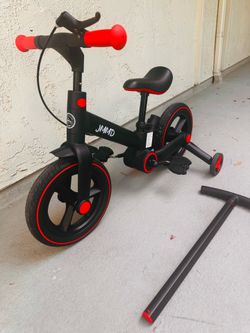 JMMD 6 in 1 Toddler Bike with Push Handle with 12 inch wheels