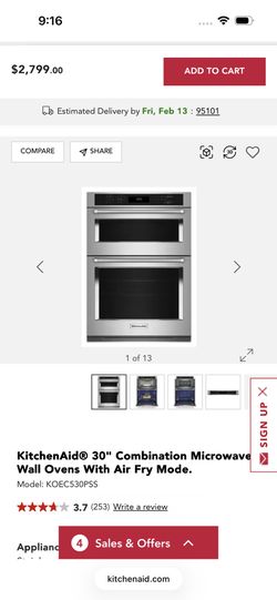 New Kitchen Aid Combo Oven 