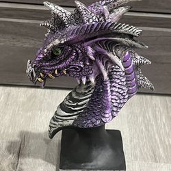 Purple Resin Dragon Head Figurine 