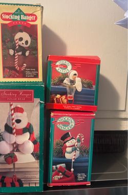 Lot of 4 Vintage Hallmark  Sock Hanging Ornaments 1980's 1990's