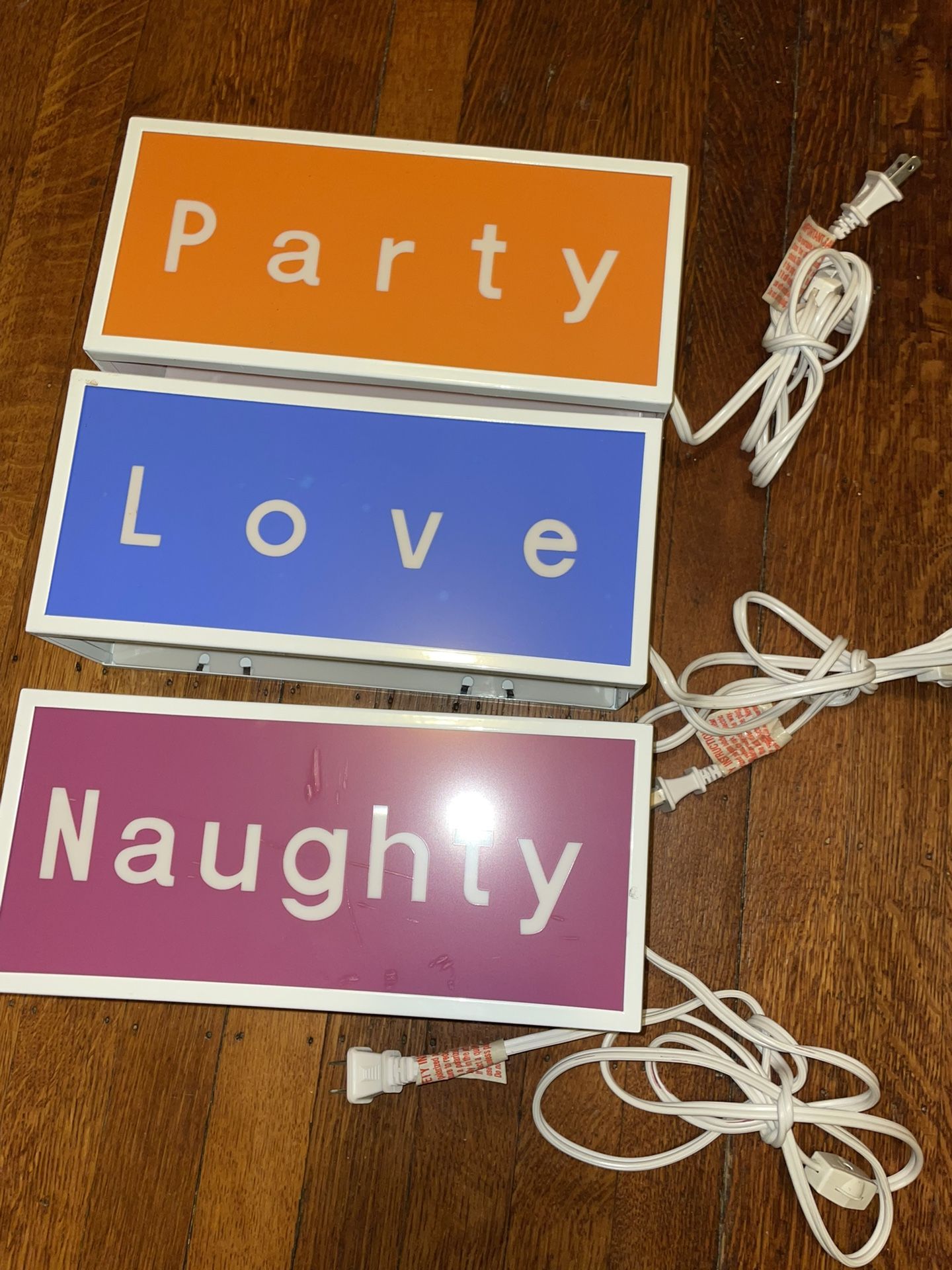 vintage y2k 2003 light boxes room decorations 2 sided naughty nice party sleep love hate