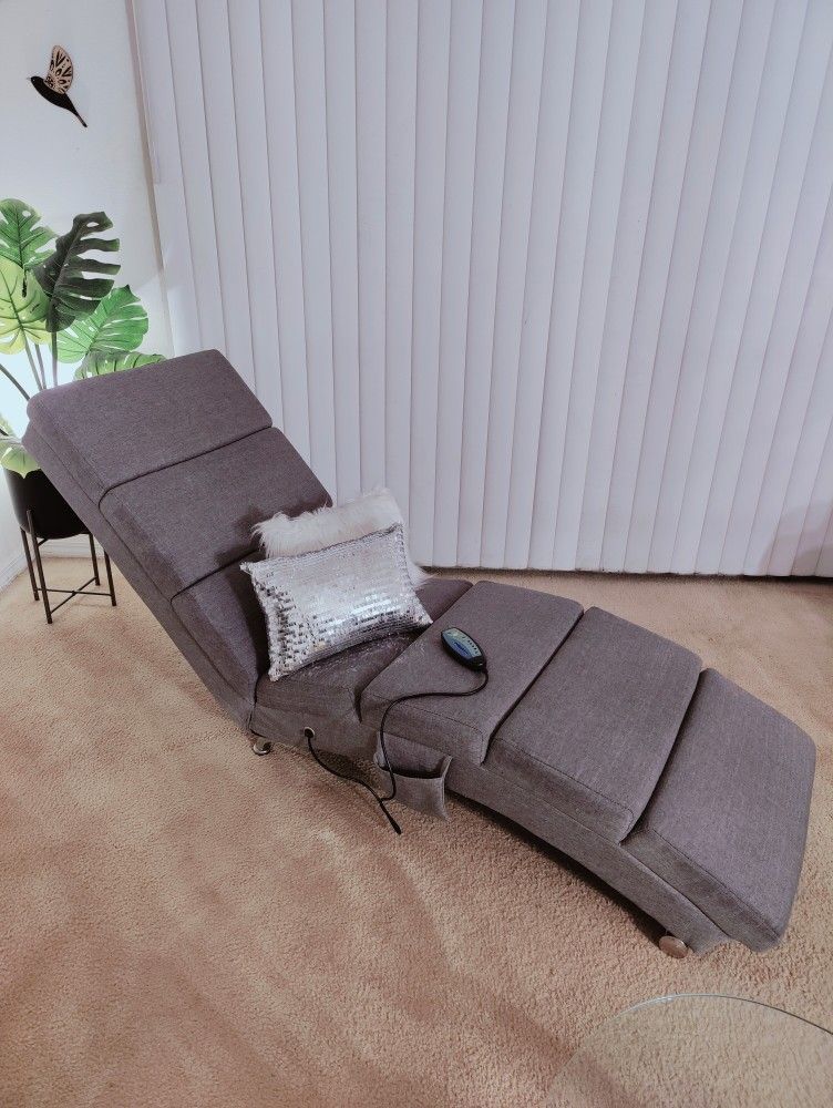 Chaise Lounge Recliner Massage Chair Grey