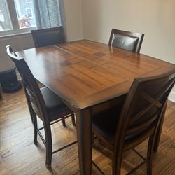 Counter Height Dining Table and 6 Chairs
