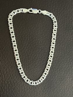 8” ITALY SILVER 4.2MM DOUBLE ROMBO BRACELET