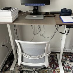 Ikea Adjustable Height Table With FREE Office Chair