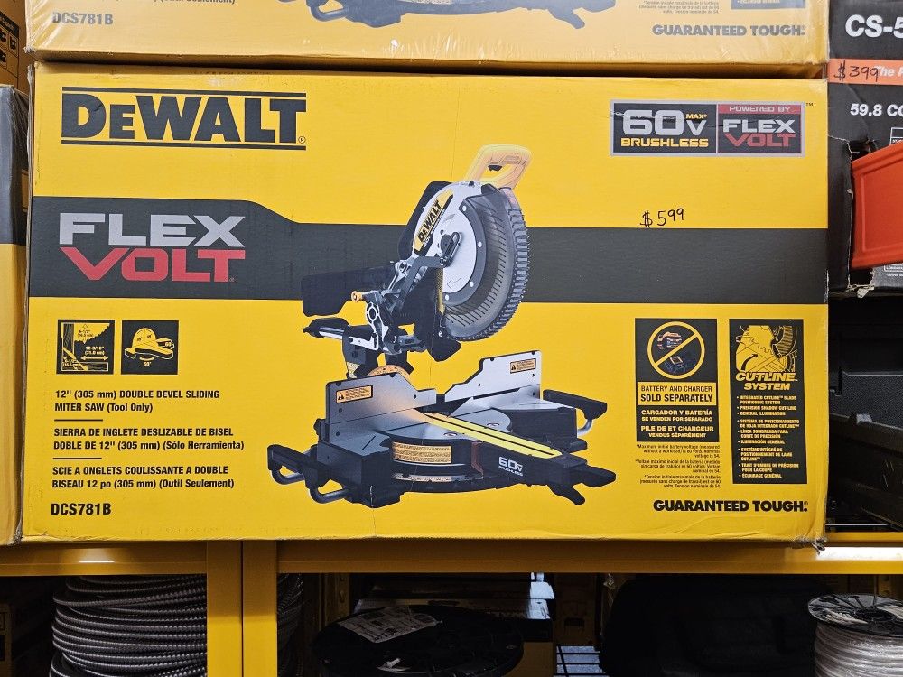 Dewalt 60v Max Flex Volt 12 Double Bevel Sliding Miter Saw Tool Only