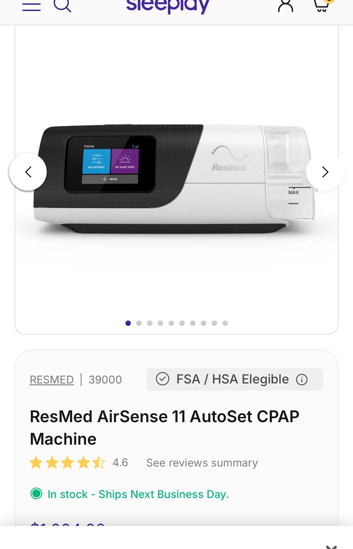 Sleep Apnea Machine New ResMed Air Sense