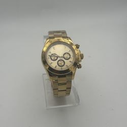 Gold Chronograph Watch with Tachymeter Bezel