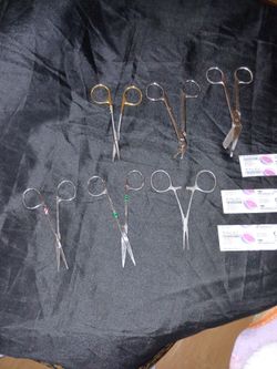 Six Professional Scissors Three Surgical Sterile Blades