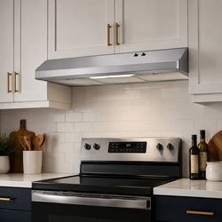 Frigidaire 36" Convertible Under-Cabinet Range Hood – 220 CFM, 2-Speed Fan, Ducted or Ductless, Stainless Steel (FHWC3625MS)
