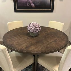 Round Wood Table With 4 Chairs