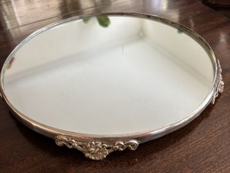 Antique Footed Round Plateau. 14” diameter. Available in Coral Gables. 