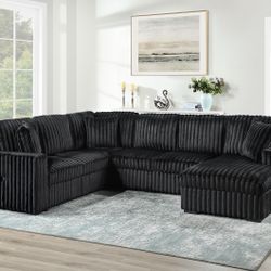 All New Black Sectional 122 Inches Wide 94 Inches 