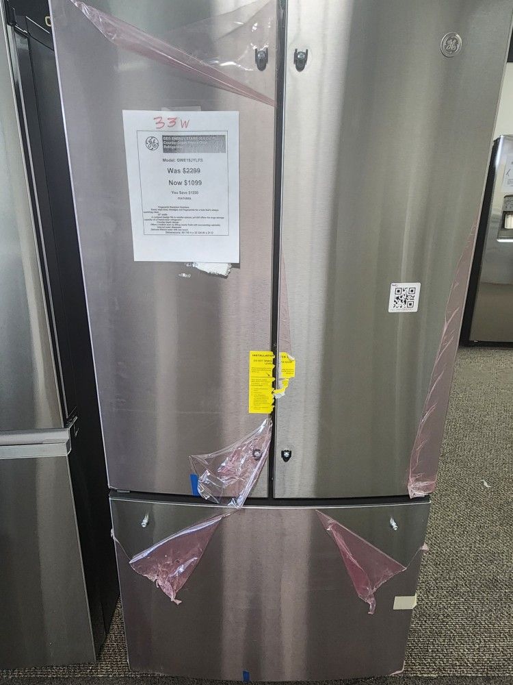 GE Energy Star 18.6 cu.ft Counter-Depth French Door Refrigerator