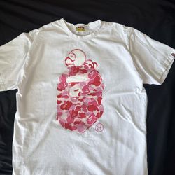 Pink Bape shirt ( shrunk to L )