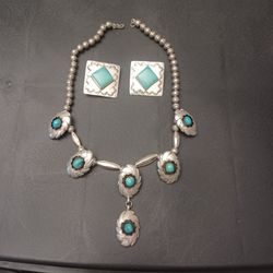 Sterling Silver Necklace and Earrings