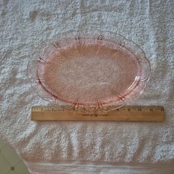 Vintage Jeanette Glass Co Cherry Blossom Oval Platter