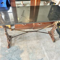 Iron Marble Top Console Table 