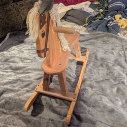 Vintage Wooden Rocking Horse