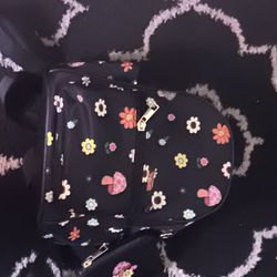 Backpack With Flowers And Mushroom Designs 