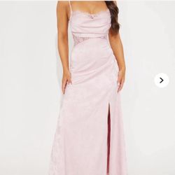 pink long dress 