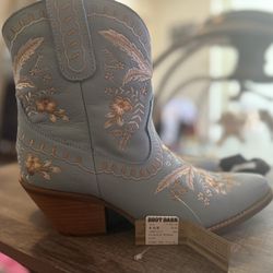 Dingo Western boots, Blue And White, Size 9