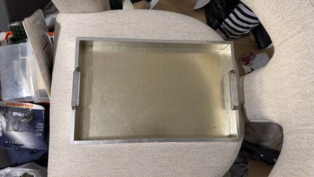 Silver tray with diamonds on the side super cute