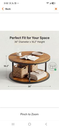 ROUND COFFEE TABLE NEW IN BOX