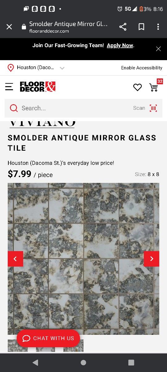 Viviano Glass Mirror Tile 8x8 for Sale in Galveston, TX OfferUp