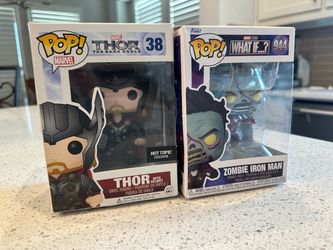 Thor and Zombie Ironman Funko pop figurines