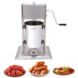 24" 10L Sausage Stuffer Manual Sausage Stuffer Vertical Sausage Maker Machine Stainless Steel Meat Filler