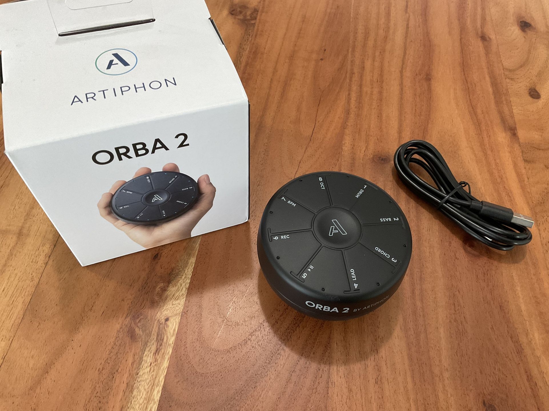 Orba 2 synthesizer, looper, MIDI controller, and sampler. Dj. Music.