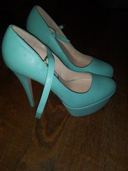 Women teal heels