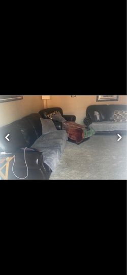 Real leather couch 3 pc