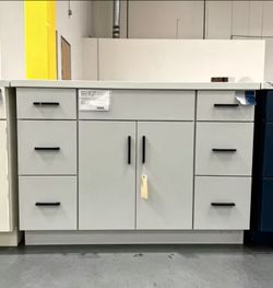 48 inch gray color  with countertop and 6 drawers