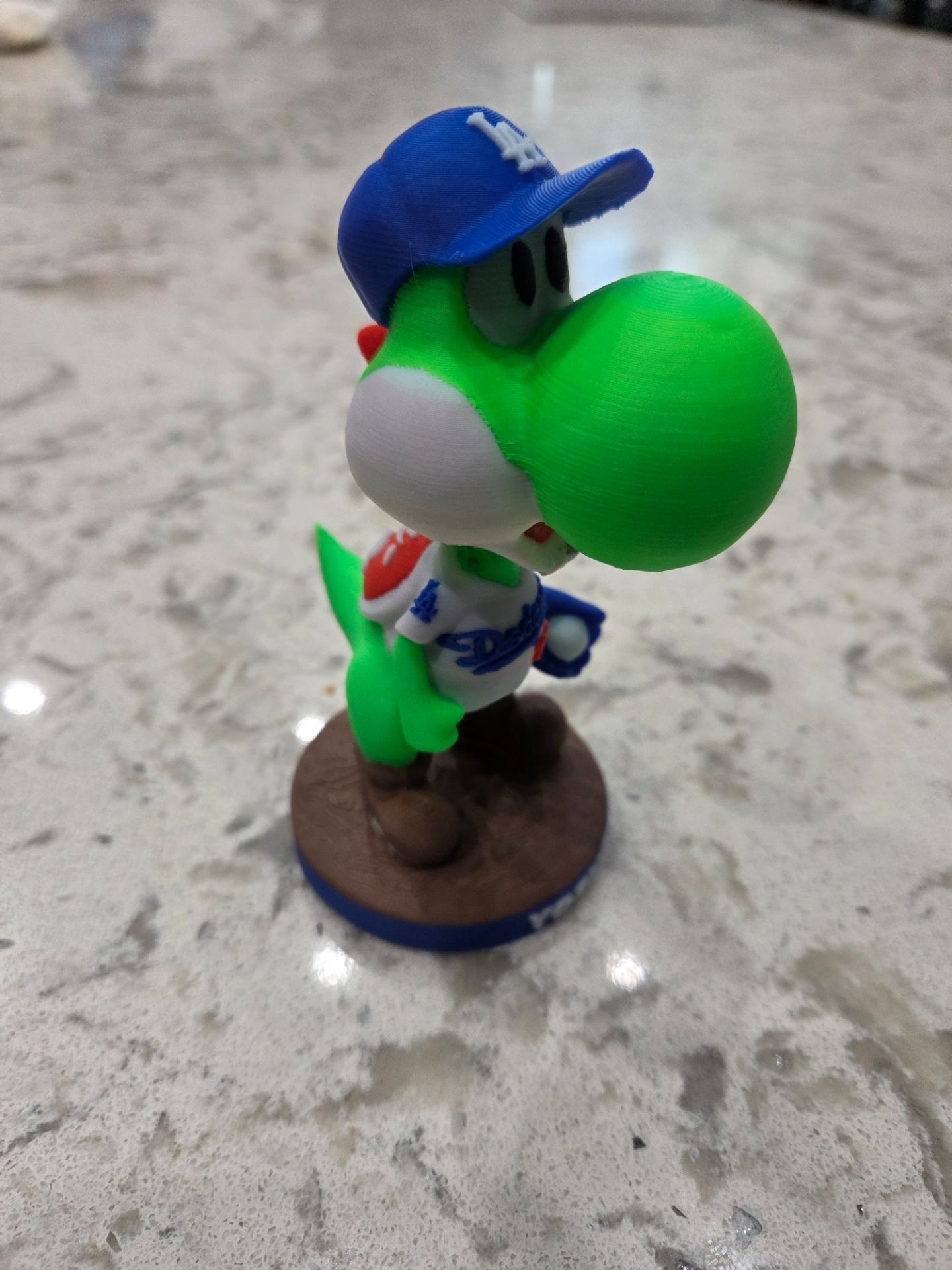New 3D Printed 5 inch Dodgers Yoshi. Not a Bobblehead!