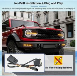 For 2021-2026 Ford Bronco 2/4 Door Fog Lights Modular Bumper Turn Signal Lights