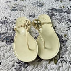 tory burch White Sandals