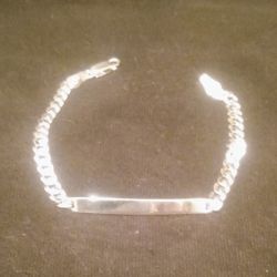 925 Italy Sterling Silver ID Bracelet 