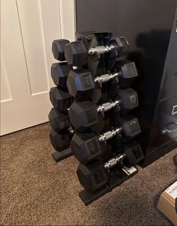 Brand New 5-25 lbs Dumbbell Set and 5 Tier Rack,  Home Gym Equipment, Weights for Home Gym