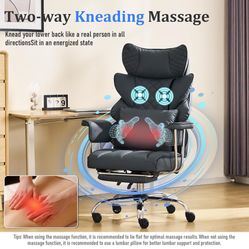 Electric massage office chair with Reclining. Black