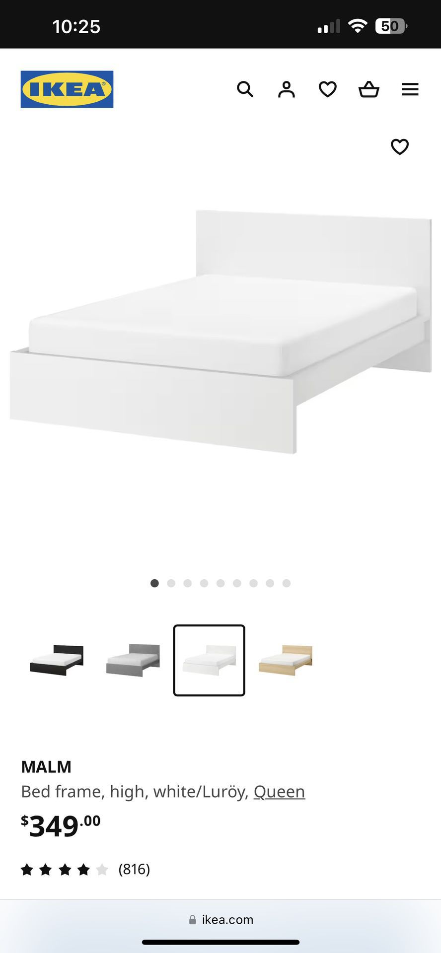 Queen White Bed Frame 