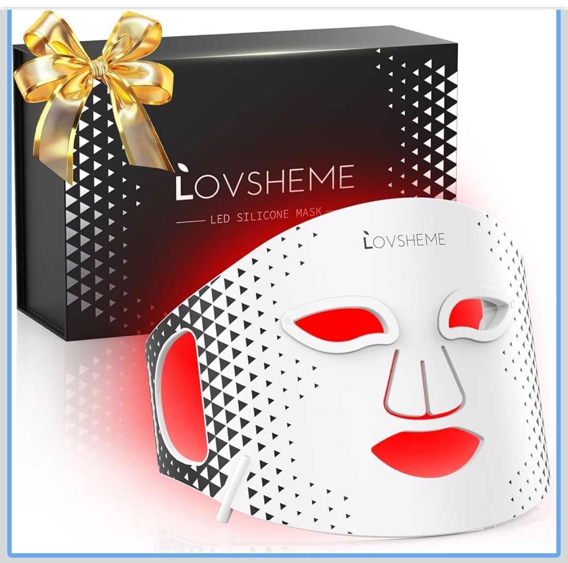 Red Light Therapy for Face, Advanced LED Face Mask Light Therapy, Red Light Therapy Mask - Red, Blue & Infrared Light Therapy for Acne, Wrinkles & Ski