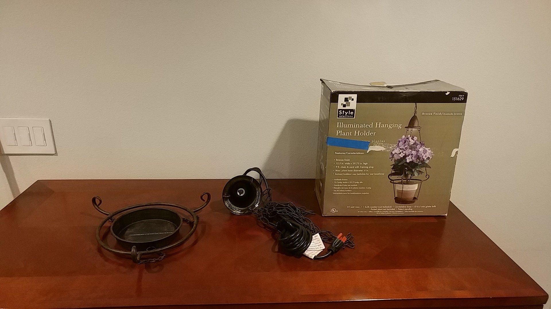 Style Illuminated Hanging Plant Holder