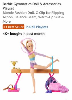 Barbie gymnastic doll and accessories set, new