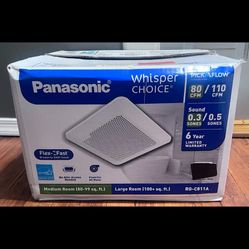 Panasonic Whisper Choice DC Pick-A-Flow 80/110 CFM Exhaust Fan, NO MOUNT BRACKET