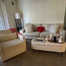Couch, Chair, Storage Bench