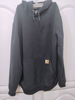  Carhartt men's midweight logo sleeve sweatshirt in dark blue color, size m.